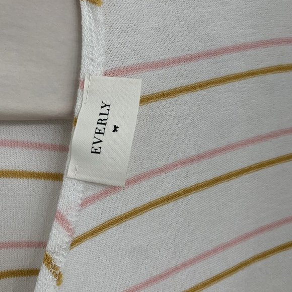 Everly Oversized Top Blouse Women's Large Short Dolman Sleeve Striped Shirt USA - Picture 5 of 8